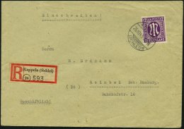 KIEL 1 BRIEF, 26.10.1945, R-Zettel Kappeln Als 30 Pf.-Marke Verwendet Auf Einschreibbrief Nach Reinbach, Pracht - Altri & Non Classificati