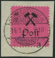 GROSSRÄSCHEN 27bI BrfStk, 1945, 40 Pf. Schwarz Auf Rosalila, Type I, Prachtbriefstück, Mi. (220.-) - Correos Privados & Locales