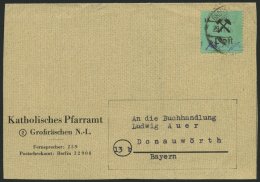 GROSSRÄSCHEN 25IIPFI BRIEF, 1945, 12 Pf. Schwarz Auf Grün, Type II, Mit Plattenfehler P Von Post Offen, Auf Be - Postes Privées & Locales