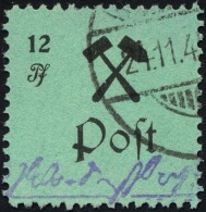 GROSSRÄSCHEN 25I O, 1945, 12 Pf. Schwarz Auf Grün, Type I, Pracht, Mi. 65.- - Postes Privées & Locales
