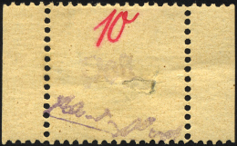 GROSSRÄSCHEN 6S *, 1945, 10 Pf. Gebührenmarke Aus Streifen, Falzreste, Große Fehlstelle In Der Markenmit - Correos Privados & Locales