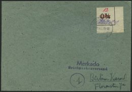 GROSSRÄSCHEN-VORLÄUFER V 26U BRIEF, 1945, 12 Pf. Rot, Ungezähnt, Rechte Untere Bogenecke, Prachtbrief, Mi - Postes Privées & Locales