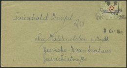 GROSSRÄSCHEN-VORLÄUFER V 11a BRIEF, 1945, 15 Pf. Zollformular, Nur Eine Wertangabe Auf Prachtbrief, Gepr. Zier - Private & Local Mails