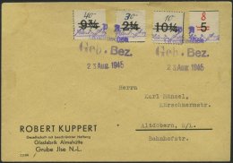 GROSSRÄSCHEN-VORLÄUFER V 7,9I,23,27 BRIEF, 1945, 30 Pf. Uhrzeitklebezettel Mit Abart Wertangabe 10 Verbessert - Postes Privées & Locales