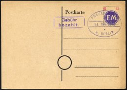 FREDERSDORF PA 02a BRIEF, 1945, Ganzsachenkarte 6 Pf. (FM Violett Und Wertziffer Rot), Blanko Gestempelt, Pracht, Fotoat - Private & Lokale Post