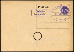 FREDERSDORF PA 02a BRIEF, 1945, Ganzsachenkarte 6 Pf. (FM Violett Und Wertziffer Rot), Blanko Gestempelt, Pracht, Fotoat - Correos Privados & Locales