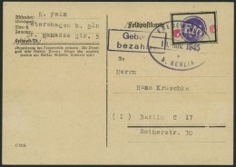 FREDERSDORF Sp 227FII BRIEF, 1945, 6 Pf., Rahmengröße 28x19 Mm, Große Wertziffer, Mit Abart Wertziffern - Posta Privata & Locale
