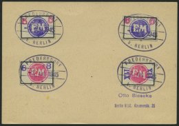 FREDERSDORF Sp 226-29 BRIEF, 1945, 5 - XII Pf., Rahmengröße 28x19 Mm, Große Wertziffern, Auf Karte Mit - Private & Lokale Post