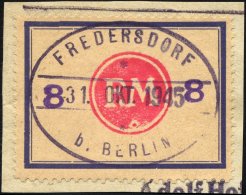 FREDERSDORF Sp 172F BrfStk, 1945, 8 Pf., Rahmengröße 43x31.5 Mm, Große Wertziffern, Mit Abart Wertziffe - Private & Lokale Post