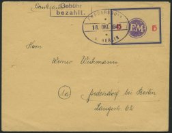 FREDERSDORF Sp 170F BRIEF, 1945, 5 Pf., Rahmengröße 43x31.5 Mm, Große Wertziffer, Mit Abart Wertziffern - Correos Privados & Locales