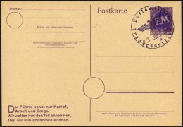 FREDERSDORF DR P 314 BRIEF, 1945, 6 Pf. Hitler-Ganzsachenkarte Mit Seltenem Dienststempel, Leer Gestempelt, Pracht, Gepr - Private & Lokale Post