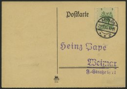 APOLDA 1II BRIEF, 1945, 5 Pf. Grün, Bögen Nach Unten, Auf Philatelistischer Karte, Pracht - Private & Lokale Post