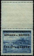 BÖHMEN UND MÄHREN 19LS **, 1939, 10 Kc. Pressburg Mit Senkrechtem Leerfeld, Pracht, Gepr. Gilbert, Mi. 80.- - Autres & Non Classés