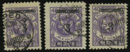 MEMELGEBIET 178I-III O, 1923, 3 C. Auf 40 M. Lebhaftgrauviolett, Type I-III, 3 Prachtwerte, Gepr. Huylmans - Memel (Klaipeda) 1923