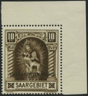 SAARGEBIET 194III **, 1934, 10 Fr. Volksabstimmung Mit Abart Fleck Auf Der 4. Windung Von Unten Auf Der Rechten Säu - Altri & Non Classificati