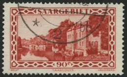 SAARGEBIET 160I O, 1932, 90 C. Kaserne Saarlouis Mit Abart I Und O Von Helio Verstümmelt, Pracht, Gepr. Geigle, Mi. - Other & Unclassified