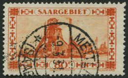 SAARGEBIET 116I O, 1927, 80 C. Förderanlage Mit Abart Punkt Unter IE In Saargebiet, Pracht, Kurzbefund Geigle, Mi. - Other & Unclassified