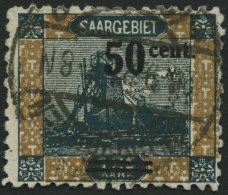 SAARGEBIET 78B O, 1921, 50 C. Auf 1.25 M. Förderturm, Gezähnt B, Normale Zähnung Pracht, Mi. 180.- - Autres & Non Classés