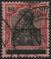 SAARGEBIET 16III O, 1920, 80 Pf. Karminrot/grauschwarz Auf Mittelgraurot, Type III, Pracht, Fotobefund Braun, Mi. 380.- - Other & Unclassified
