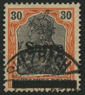 SAARGEBIET 10xID O, 1920, 30 Pf. Dunkelrotorange/schwarz Auf Chromgelb, Type I, Mit Plattenfehler Balkenteilung Senkrech - Otros & Sin Clasificación