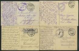 FELDPOST I.WK 1914-17, 8 Verschiedene Feldpost-Ansichtskarten Aus SCHLESWIG Mit Verschiedenen Briefstempeln, Pracht - Usados