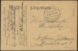 LETTLAND 2121I BRIEF, KAIS. DEUTSCHE FELDPOSTSTATION NR. 213, Type I, 23.9.15, Auf Feldpost-Vordruckkarte Mit Feldpostad - Latvia