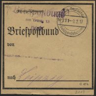 DT. FP IM BALTIKUM 1914/18 KAIS. DEUTSCHE FELDPOSTSTATION NR. 211, 2.2.17, Auf Briefpostbund-Zettel (C 47b) Für Ein - Latvia