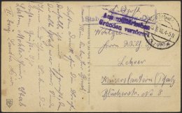 LETTLAND Feldpoststation Nr. 383, 15.3.18, Mit Aptiertem Stempel K.D. FELDPOST ** Auf Ansichtskarte (Riga-Anlagen Und Po - Letonia