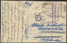 DT. FP IM BALTIKUM 1914/18 Feldpoststation Nr. 161, 5.6.17, Mit Ausgestanztem Stempel K.D. FELDPOST * B Auf Ansichtskart - Lettonie