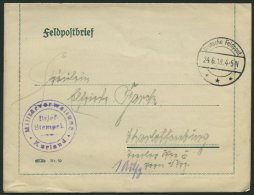 DT. FP IM BALTIKUM 1914/18 Militätverwaltung Kurland, Violetter Briefstempel, Mit Tarnstempel DEUTSCHE FELDPOST *** - Lettonie