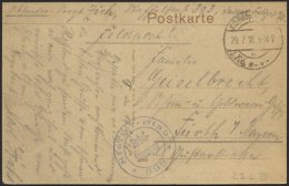 DT. FP IM BALTIKUM 1914/18 23. Landwehr-Division, 20.7.18, Mit Ausgestanztem Stempel K.D. FELDPOST A Auf Ansichtskarte ( - Lettonia