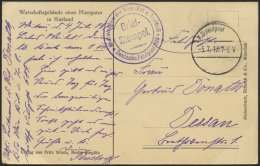 DT. FP IM BALTIKUM 1914/18 8. Armee, 5.7.17, Mit Ausgestanztem Stempel K.D. FELDPOST Auf Ansichtskarte (Wirtschaftsgeb&a - Latvia