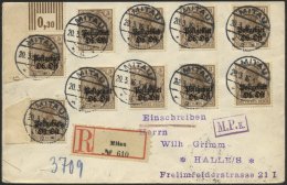 POSTGEBIET OB.OST 2aWOR BRIEF, 1916, 3 Pf. Schwärzlichbraunocker, Walzendruck 3`7`3 Aus Oberer Linker Bogenecke Mit - Autres & Non Classés