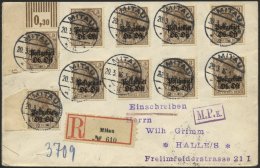 POSTGEBIET OB.OST 2aWOR BRIEF, 1916, 3 Pf. Schwärzlichbraunocker, Walzendruck 3`7`3 Aus Oberer Linker Bogenecke Mit - Otros & Sin Clasificación