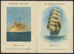 DEUTSCHE SCHIFFSPOST 1939, 3 Verschiedene KDF- Tagesveranstaltungskarten, Inklusive Speisenfolge Von Bord Der Robert Ley - Maritime