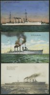 MSP VON 1914 - 1918 S.M.S. Karlsruhe, 3 Verschiedene Ansichtskarten, Pracht - Maritiem