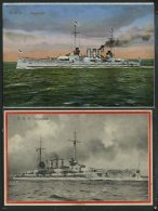 MSP VON 1914 - 1918 S.M.S. Helgoland, 2 Verschiedene Gebrauchte Ansichtskarten, Pracht - Maritiem