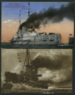 MSP VON 1914 - 1918 S.M.S. Blücher, 2 Verschiedene, Gebrauchte Ansichtskarten, Pracht - Maritiem