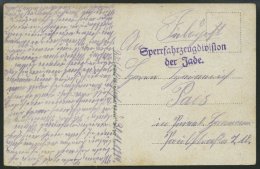 MSP VON 1914 - 1918 (Sperrfahrzeugdivision Der Jade), 30.11.1914, Violetter L2, Feldpost- Ansichtskarte Von Bord Eines F - Maritiem