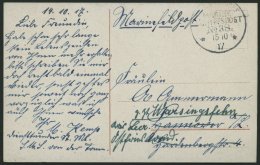 MSP VON 1914 - 1918 38 (Schlachtkreuzer VON DER TANN), 14.10.1917, Feldpost-Ansichtskarte Von Bord Der Von Der Tann, Pra - Maritime