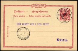 TOGO P 2 BRIEF, 1898, 10 Pf. Karmin, Rückseitig Unbeschriftet, Mit Ankunftsstempel KWITTA-GOLD COAST, Pracht, Mi. 7 - Togo
