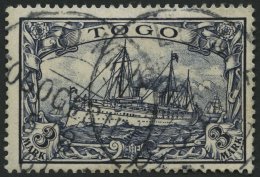 TOGO 18 O, 1900, 3 M. Violettschwarz, Normale Zähnung, Pracht, Mi. 180.- - Togo