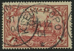 TOGO 16 O, 1900, 1 M. Rot, Stempel KLEIN-POPO, Pracht - Togo