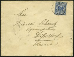 TOGO V 48b BRIEF, 26.4.1892, 20 Pf. Blau Auf Brief Von KLEIN-POPO über Lome Nach Düsseldorf, Pracht, Gepr. Ste - Togo