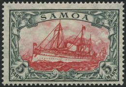 SAMOA 23IA *, 1915, 5 M. Grünschwarz/dunkelkarmin, Mit Wz., Friedensdruck, Falzreste, Pracht, Gepr. Jäschke-L. - Samoa