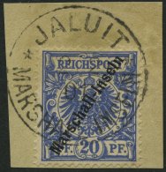 MARSHALL-INSELN 4I BrfStk, 1897, 20 Pf. Jaluit-Ausgabe Mit 2. Stempel Auf Briefstück, Pracht, Gepr. Jäschke-L. - Marshall Islands