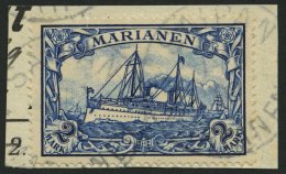 MARIANEN 17 BrfStk, 1901, 2 M. Schwärzlichblau, Prachtbriefstück, Gepr. Starauschek, Mi. (110.-) - Mariana Islands