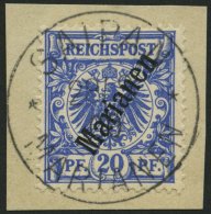 MARIANEN 4II BrfStk, 1900, 20 Pf. Steiler Aufdruck, Stempel Sorte II, Prachtbriefstück, Gepr. Jäschke-L. - Marianen