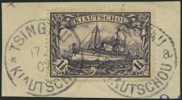 KIAUTSCHOU 36IAa BrfStk, 1905, 11/2 $ Schwarzviolett, Mit Wz., Friedensdruck, Kleiner Zahnfehler Sonst Prachtbriefst&uum - Kiauchau