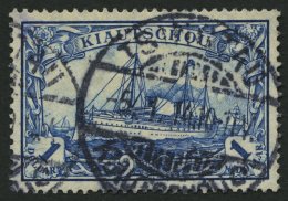 KIAUTSCHOU 35IA O, 1906, 1 $ Schwärzlichblau, Mit Wz., Pracht, Signiert Köhler, Mi. 100.- - Kiautchou